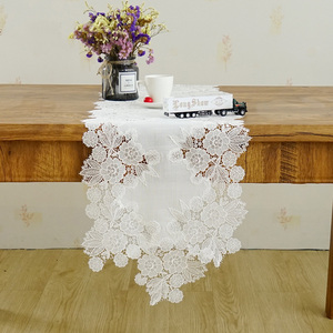 Jacquard Floral Christmas Weddings Banquet Home Lace Table <strong>Runner</strong> 100% Cotton <strong>Washable</strong> for Sale - Product Image 2