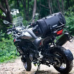 Сумка на заднее сиденье мотоцикла Rhinowalk, 40-60 л, сумка на седло мотоцикла, расширяемая багажная сумка для кроссового велосипеда