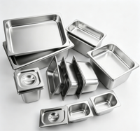 Bacs alimentaires FLEY en acier inoxydable épaissi, série complète de tailles, norme américaine, fournitures pour hôtels et restaurants, empilables