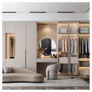 Armario de Tela con Diseños Combinados, Mueble de Dormitorio, Armario con Barra, Armarios, Alacenas, Uso Doméstico - Product Image 5