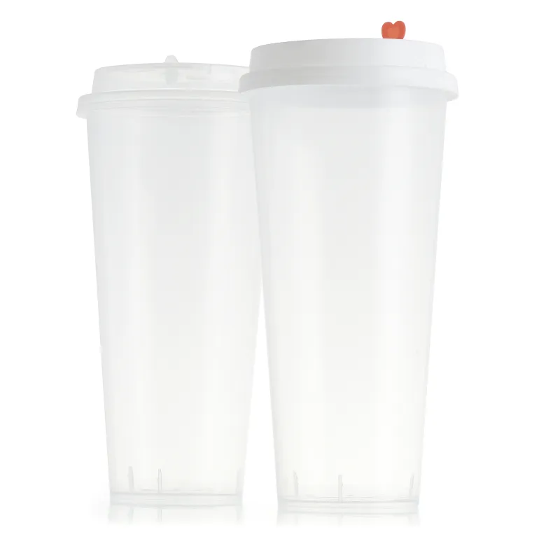 무료 샘플 뚜껑을 가진 700ml 플라스틱 컵-우유 차, 커피 음료를 위한 명확한 Boba 컵