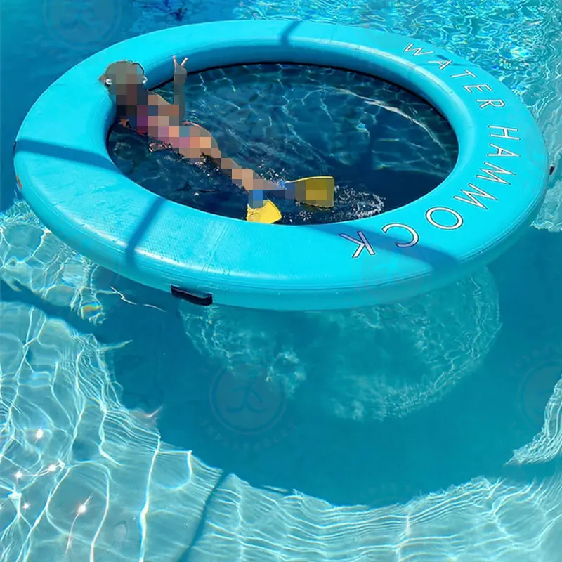 China stellt runde aufblasbare Wasser hängematte schwimmende Plattform Pool Float Lounge Water Chair her