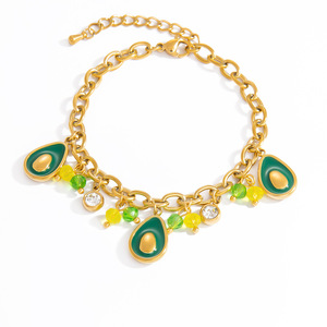 Collier pendentif avocat en acier inoxydable plaqué or 18 carats, bijou à thème fruit pour femme, cadeau, accessoire de mode - Product Image 5