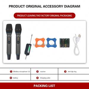 TNH UM-W20 1 ila 2 UHF Mic yüksek kalite Mic el kablosuz mikrofon kilise sahne performansı için şarj edilebilir alıcı ile - Product Image 2