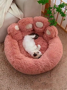 BunnyHi MW018 PET Fashion Washable Cute Bear Paw Long Hair Warm <strong>Dog</strong> Nest Removable Washable Round <strong>Bed</strong> for Large Pets <strong>Soft</strong> <strong>Bed</strong> - Product Image 4