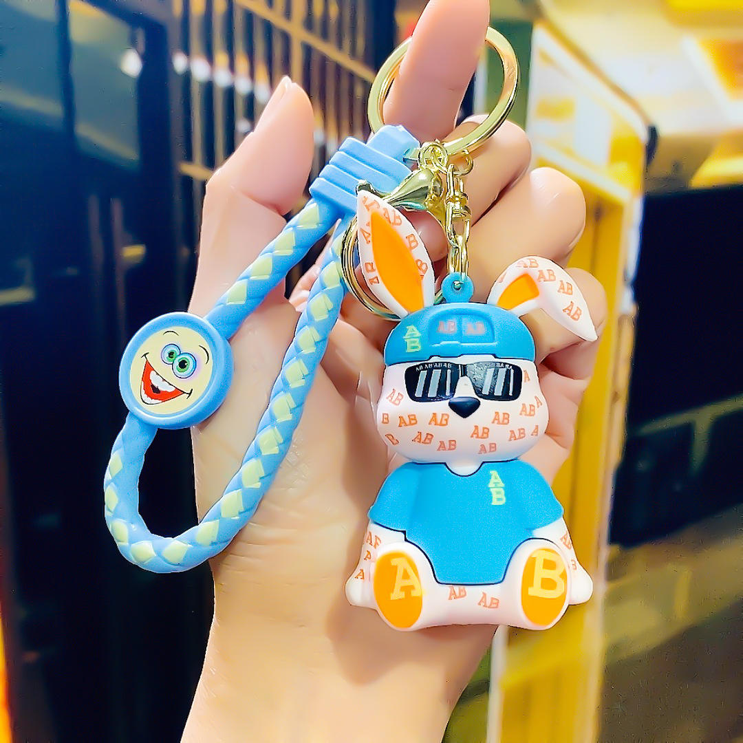 พวงกุญแจกระต่าย AB-สีน้ำเงิน