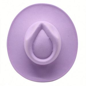 Sombreros Fedora de Ala Ancha de Fieltro de Lana Unisex, 20 Colores Disponibles para Envío Inmediato, con Forro de Satén Personalizado, Venta al Por Mayor, para Fiestas, Negocios y Pesca - Product Image 4