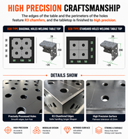 Table de soudage de précision, table de fixation pour soudage 3D avec surface usinée CNC et accessoires de serrage modulaires