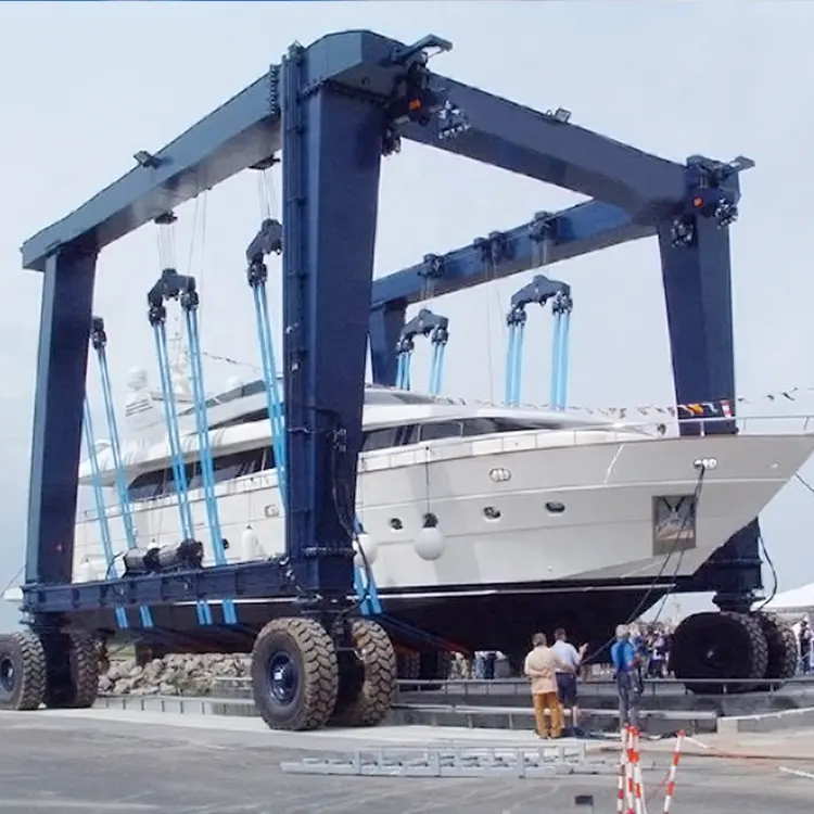 Elevador de viagem para marina, guindaste de pórtico para elevação de barcos de 1000 toneladas