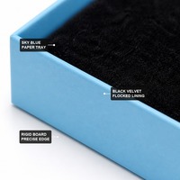 Cetak Kotak Hadiah Warna Biru dan Putih Kustom untuk Kemasan Hadiah Merek Teh Kosmetik dan Presentasi, MOQ Rendah, Grosir Pabrik