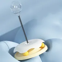 Jouet distributeur de nourriture interactif pour chat d'intérieur en plastique, boule rotative à 360° pour un repas lent et un jeu de puzzle anti-ennui