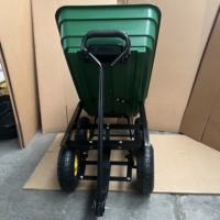 Chariot à benne basculante à quatre roues, chariot utilitaire de jardin, chariot utilitaire OEM en acier et plastique