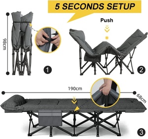 Cama Plegable Portátil Moderna y Cómoda para Acampar, para Adultos, Actividades al Aire Libre, Senderismo, Viajes, Dormitorio, Hospital, Hotel, Sala de Estar - Product Image 5