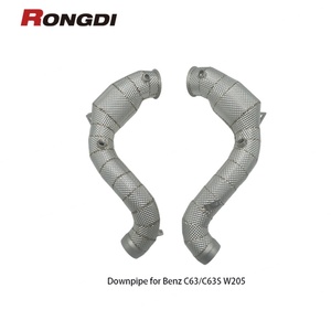 ท่อดาวน์ไปป์สแตนเลส 304 แบบ 300 เซลล์ สำหรับ Mercedes-Benz C63 C63s W205 AMG M177 4.0T แบบพ่นทราย - Product Image 4