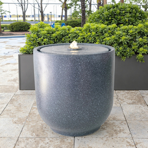 Fontaine en céramique étanche à énergie solaire, pompe extérieure au design moderne, diamètre 50 cm, cascades, ornements de <span class=keywords><strong>jardin</strong></span> paysager, maison - Product Image 3