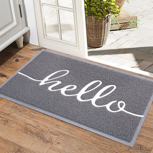 พรมเช็ดเท้าแบบวงกลม ผ้าไหมสีเทา รูปทรงสี่เหลี่ยมผืนผ้า พีวีซี สำหรับใช้ภายในบ้าน กันลื่น ทำความสะอาดง่าย พรมปูพื้นทางเข้าบ้าน ลายทันสมัย ชิ้นเดียว - Product Image 2