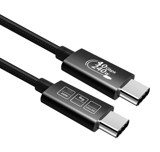 Wholesale Double Type-C 40Gbps Compatible with Thunderbolt 4/3 PD 240W Fast Charging 8K Screen Mirroring Cabl USB4 Data Cable