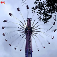 Manège Sky Flyer robuste, manège de parc d'attractions Sky Flyer, manège tour géante à balançoire 32 places pour les fêtes foraines et les sites événementiels