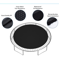 Tapis de saut en tissu doux et sécurisé pour trampoline extérieur rond à 56 ressorts, 8/10/12 pieds