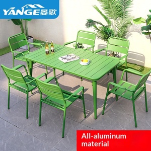 Ensemble de tables et chaises d'extérieur en alliage d'aluminium coloré pour les salons de thé, les hôtels, les balcons, les tables et chaises de loisirs de petite taille - Product Image 4