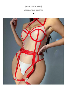 <span class=keywords><strong>Ensemble</strong></span> de lingerie sans entrejambe en nylon <span class=keywords><strong>bleu</strong></span> brodé avec body en résille à maintien léger et <span class=keywords><strong>porte</strong></span>-jarretelles (XL) - Product Image 5