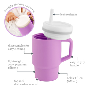 Biểu tượng tùy chỉnh cấp thực phẩm Silicone bé sippy cup với rơm và xử lý, chống tràn, BPA-free, Silicone Stanley cup - Product Image 4