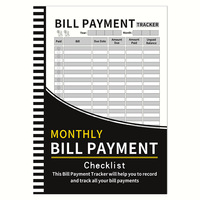 Carnet de gestion financière avec reliure thermique, feuilles mobiles, spirale, papier imprimé, pour le suivi des paiements mensuels