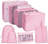 Cubes d'emballage de bagages imperméables personnalisés sacs d'organisation de voyage souples ensemble de 8 pièces pliables légers cubes d'emballage de voyage de stockage