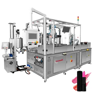 Silicone mold cosmetic lipstick lipbalm heating cooling forming filling capping machine lipstick lip balm making machine