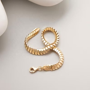 Elegante ajustable 18K chapado en oro de acero inoxidable pulsera de escamas de pescado ancho único pulsera de oro para la pulsera diaria Bulgarie - Product Image 2