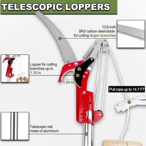 Dụng cụ cắt tỉa cành cây bằng tay, kéo tỉa cành cây, dụng cụ làm vườn, kéo cắt cành, cưa cây cầm tay, cần kéo dài có thể điều chỉnh chiều cao - Product Image 6