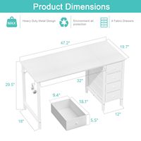 Ama zon Bureau d'ordinateur portable PC en bois massif personnalisé Bureaux de jeu Table d'étude avec étagère de rangement Meubles de bureau à domicile Vente en gros
