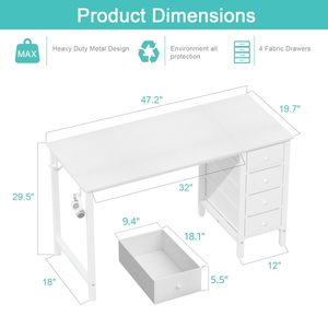 Ama zon โต๊ะคอมพิวเตอร์แล็ปท็อปโต๊ะเล่นเกมโต๊ะเรียนพร้อมชั้นเก็บของเฟอร์นิเจอร์สำนักงานบ้านขายส่ง - Product Image 3
