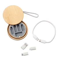Kit de câbles adaptateurs multi-USB en bambou écologique 6 en 1 pour les voyages, câble de charge rapide 60W et de transfert de données