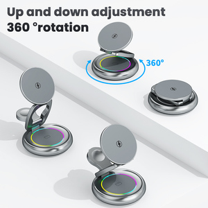 Los productos más vendidos 2024 RGB Plegable 360 Rotación 3 en 1 <span class=keywords><strong>Cargador</strong></span> magnético inalámbrico <span class=keywords><strong>Cargador</strong></span> inalámbrico multifunción de escritorio - Product Image 2