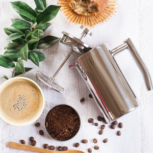 Tout-En-Un Portable Fabriqué À La Main À Double Paroi En Acier Inoxydable Presse à Café Française - Product Image 3