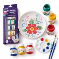 Pots de peinture céramique 6 couleurs de 25 ml pour enfants, cadeaux de classe, fournitures artistiques