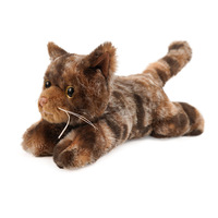 Qingdao Qunze Série de chats assis et debout, modèle Calico Tortoiseshell, poupée en peluche confortable en polyester, rembourrage en coton PP, unisexe
