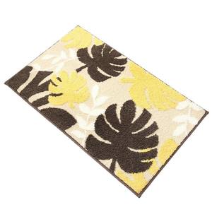Alfombra de baño minimalista con diseño de hojas, rectangular, de fibra de poliéster, absorbente, antideslizante, para baño, dormitorio, entrada - Product Image 4