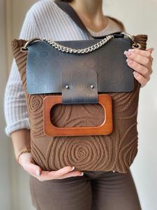 Borsa Tote da Donna in PVC e Cotone di Qualità Superiore, Stile Rock Classico, Fatta a Mano, Sostenibile, Grande Capacità - Product Image 3