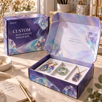 Boîte d'expédition pour bijoux en résine brillante personnalisée, boîte d'emballage en carton ondulé E-Flute avec impression CMYK pour l'expédition de cadeaux