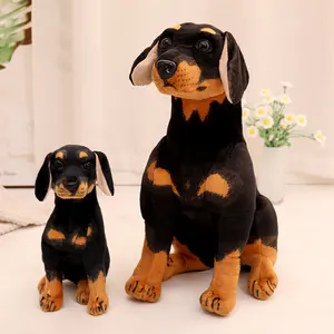 Mainan mewah anjing simulasi duduk ukuran raksasa mainan boneka khusus hewan seperti hidup untuk dekorasi rumah menemani bayi