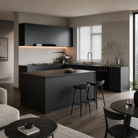 Îlot de cuisine et salle à manger intégrés de luxe moderne, mobilier sur mesure pour toute la maison, idéal pour la rénovation résidentielle et les projets immobiliers