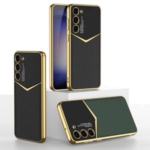 Haut de gamme pour <span class=keywords><strong>Samsung</strong></span> Galaxy S23 Ultra 5G placage le plus populaire étui de téléphone à couverture complète en cuir TPU souple avec stylo - Product Image 1
