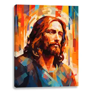 Art mural avec toile d'impression led lumière led peinture lumineuse avec Jésus