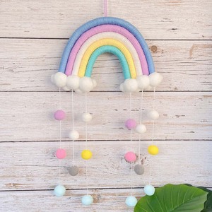 Ornement arc-en-ciel suspendu, décoration arc-en-ciel en macramé faite à la main <span class=keywords><strong>pour</strong></span> la <span class=keywords><strong>chambre</strong></span> de bébé, décoration <span class=keywords><strong>murale</strong></span> <span class=keywords><strong>pour</strong></span> <span class=keywords><strong>chambre</strong></span> d'enfant - Product Image 3