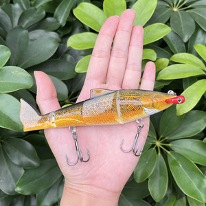 TGD <span class=keywords><strong>Meilleur</strong></span> Nouveau Leurre de pêche rigide, type <span class=keywords><strong>Crank</strong></span>, submersible, multi-segments (quatre segments), biomimétique requin, pour gros poissons, truites, brochets - Product Image 3