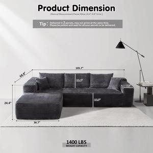 Sofá Seccional en Forma de L, Comprimido al Vacío, Sofá Empacado al Vacío para Sala de Estar - Product Image 6