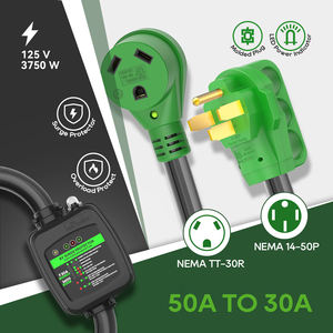 Protecteur de surtension 50 <span class=keywords><strong>ampères</strong></span> à <span class=keywords><strong>30</strong></span> <span class=keywords><strong>ampères</strong></span> cordon <span class=keywords><strong>adaptateur</strong></span> RV avec protection contre les surcharges, <span class=keywords><strong>adaptateur</strong></span> d'alimentation électrique NEMA 14-50P à NEMA TT-30R - Product Image 6