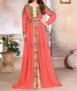 Zari Werk Indian Wedding Gown Designer Bruiloft Marokkaanse Kaftan Jurken